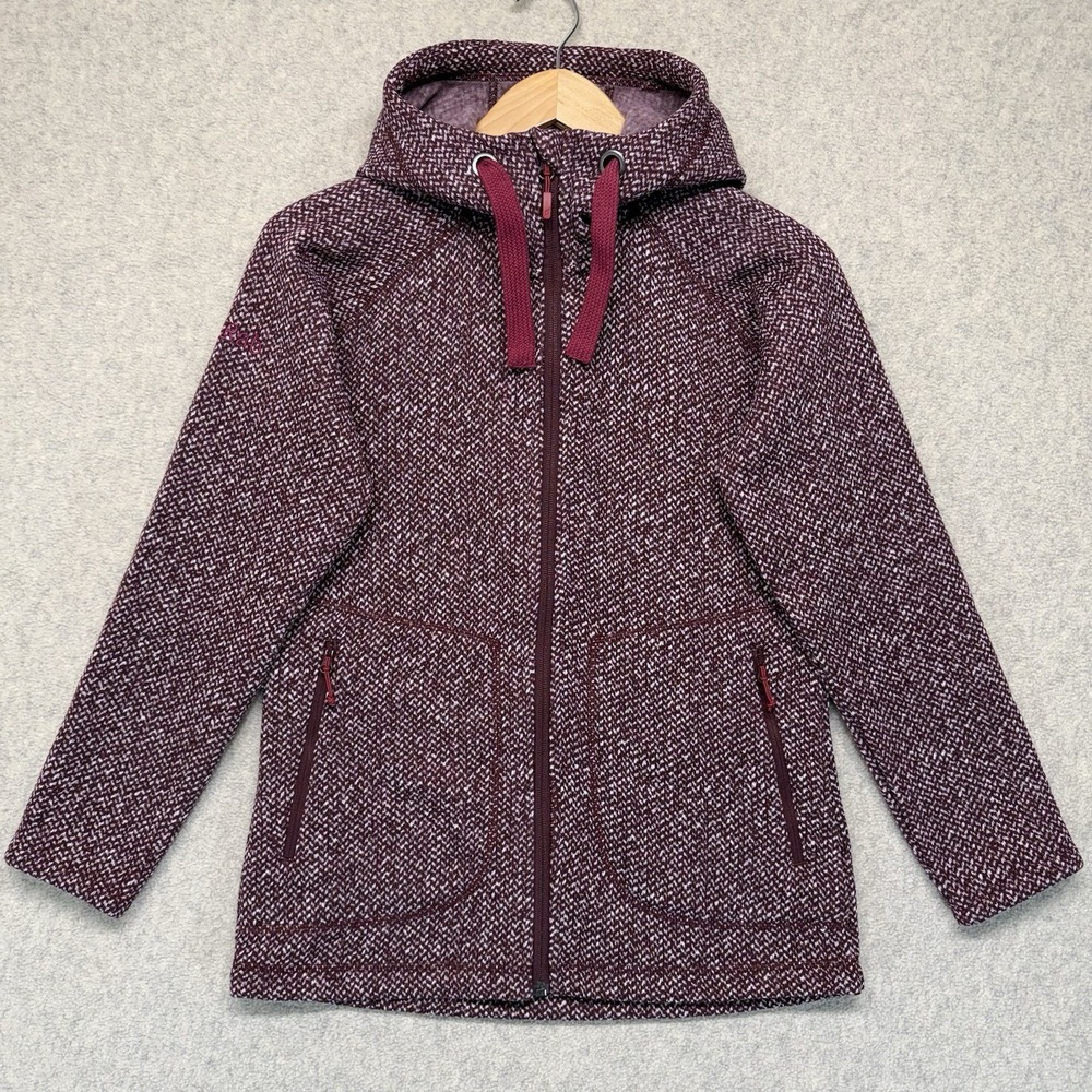 Rab‎ Amy Hoody Women's M Fleece Jacket Full Zip Hooded Heather Burgundy
